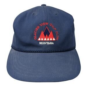 Glacier View Golf Club Montana Slideback Rope Trucker Hat Blue One Size Outdoor